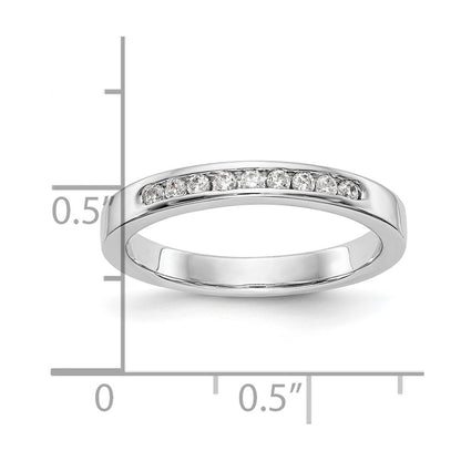 14k White Gold 9-Stone (Holds 9-1.6mm Round) Channel Band Mounting (Closed)