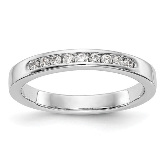 14k White Gold 9-Stone (Holds 9-1.6mm Round) Channel Band Mounting (Closed)