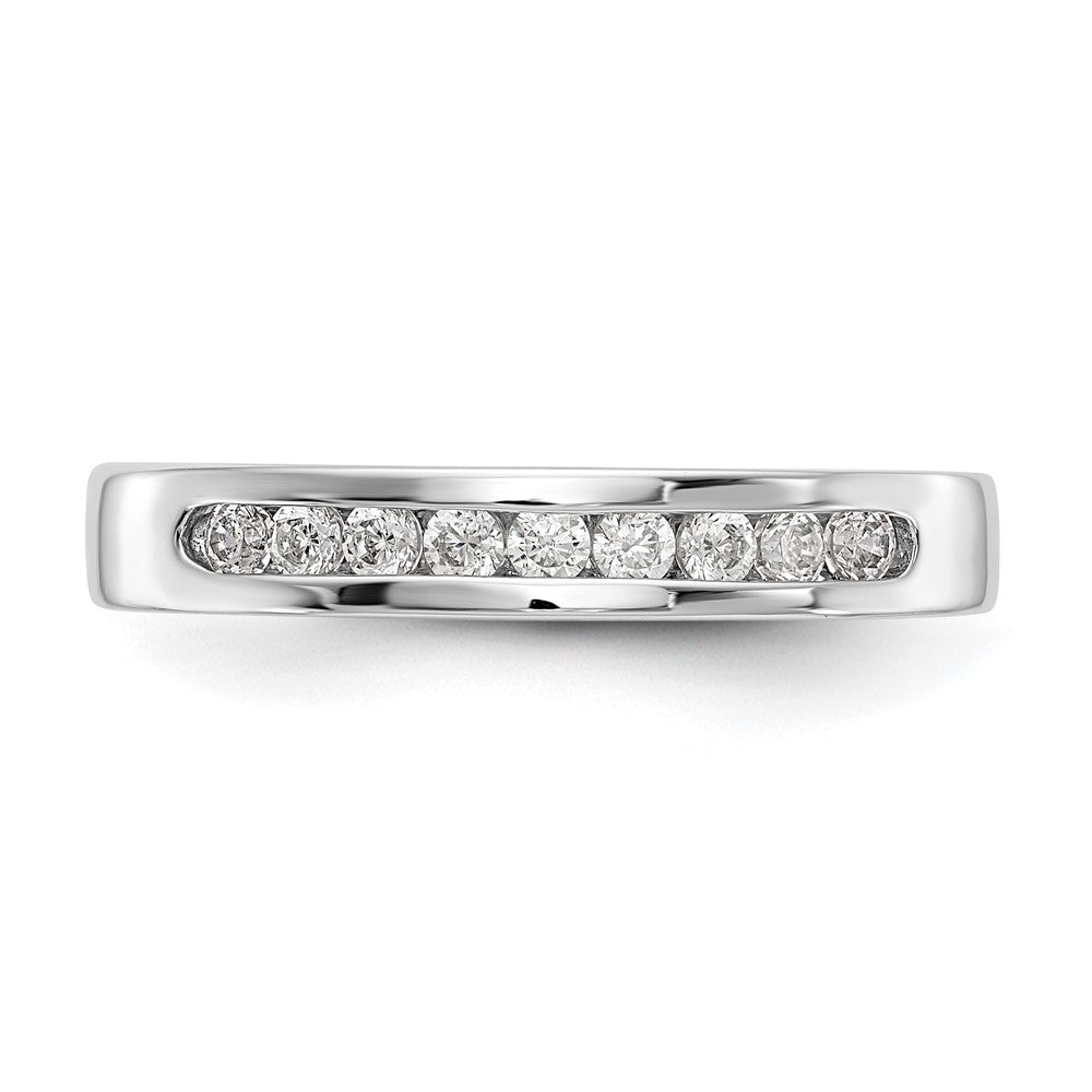 14k White Gold 9-Stone (Holds 9-1.9mm Round) Channel Band Mounting (Closed)