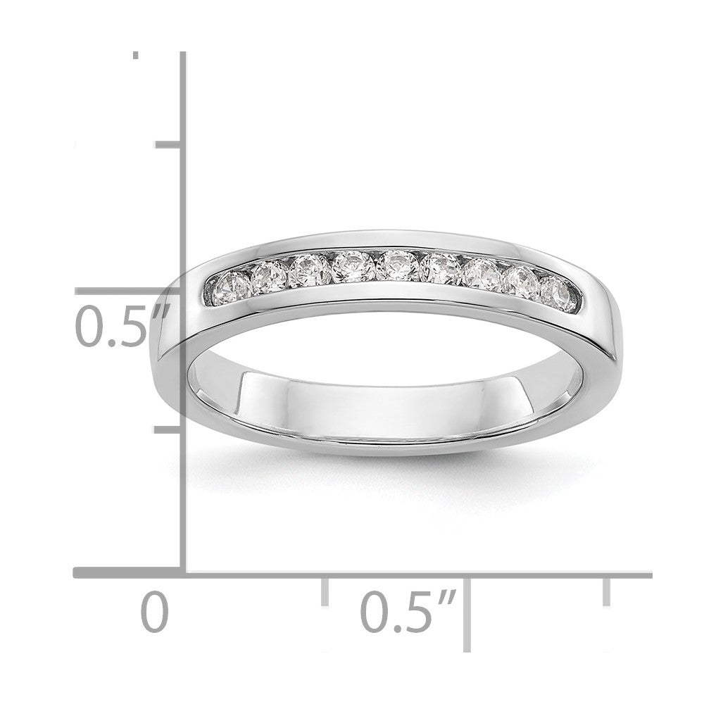 14k White Gold 9-Stone (Holds 9-1.9mm Round) Channel Band Mounting (Closed)