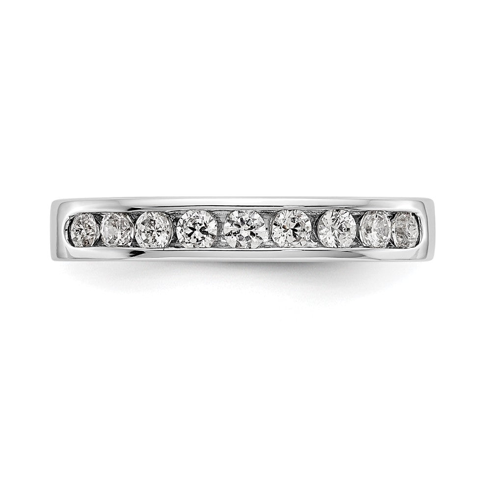 Platinum 9-Stone 1/2 carat Round Diamond Complete Channel Band