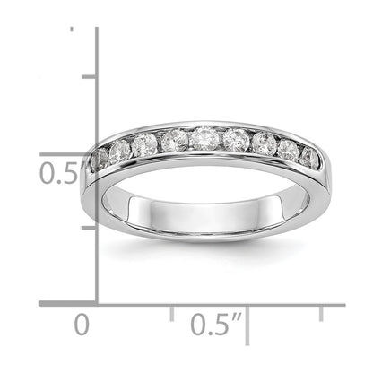 Platinum 9-Stone 1/2 carat Round Diamond Complete Channel Band