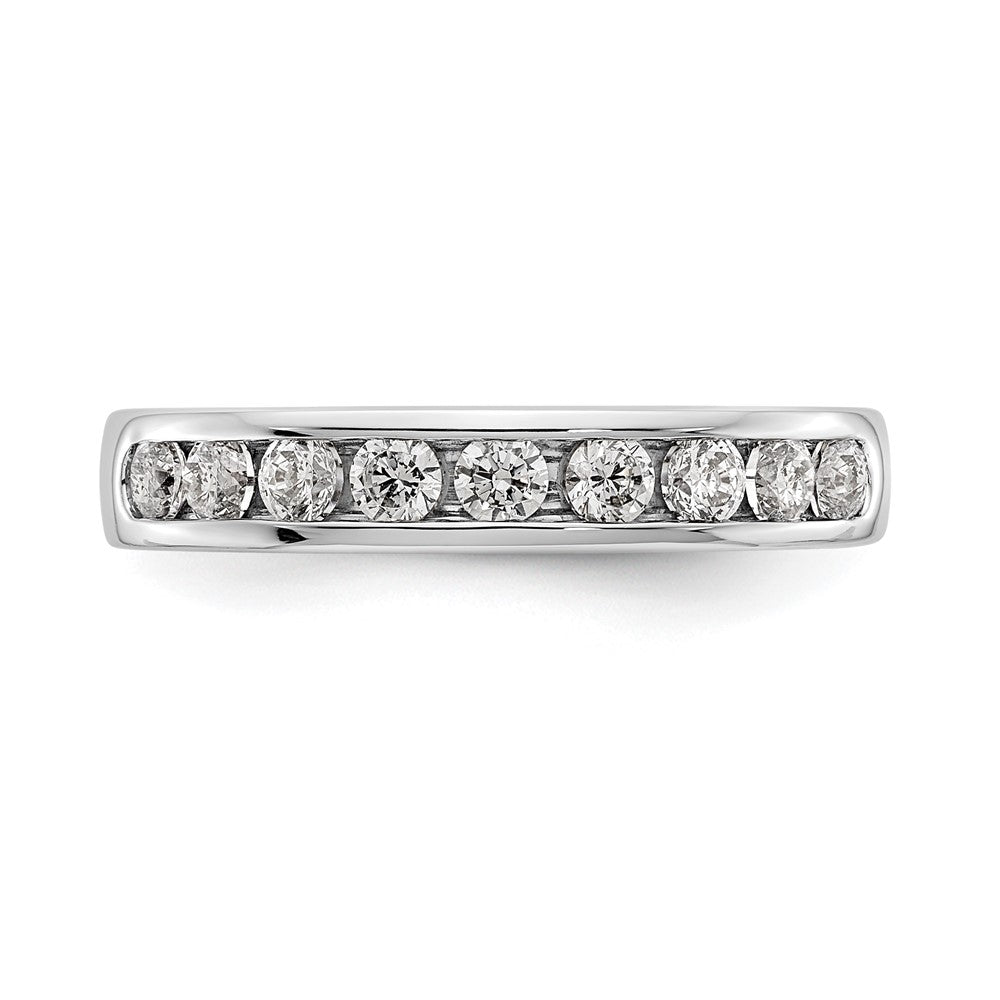 14k White Gold 9-Stone (Holds 9-2.5mm Round) Channel Band Mounting (Closed)