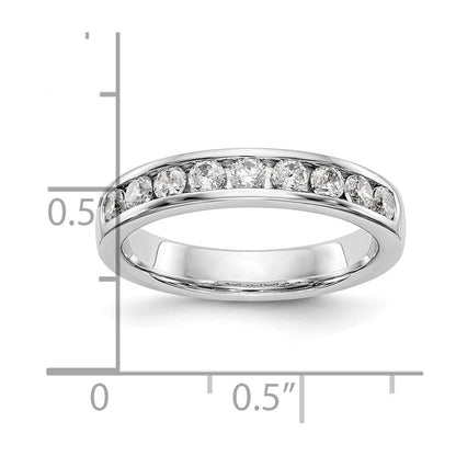 14k White Gold 9-Stone (Holds 9-2.5mm Round) Channel Band Mounting (Closed)