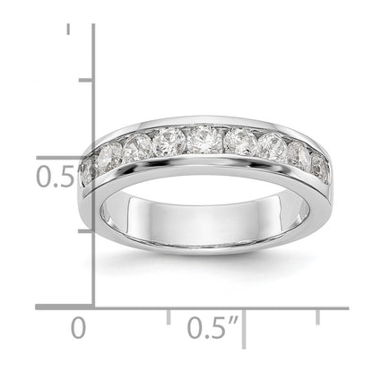 14k White Gold 9-Stone (Holds 9-2.9mm Round) Channel Band Mounting (Closed)