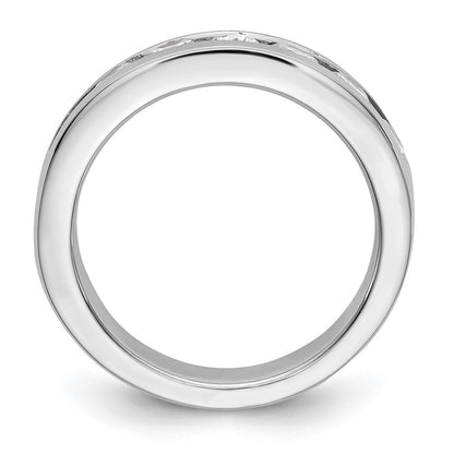 14k White Gold 9-Stone (Holds 9-3.4mm Round) Channel Band Mounting (Closed)