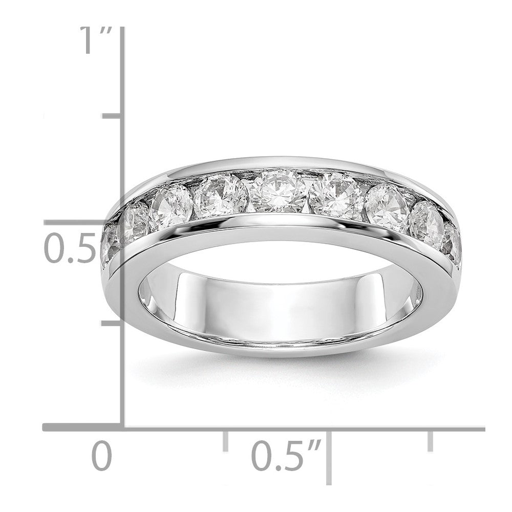 14k White Gold 9-Stone (Holds 9-3.4mm Round) Channel Band Mounting (Closed)