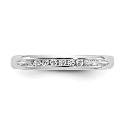 14K White Gold 9-Stone 1/8 carat Round Diamond Complete Channel Band