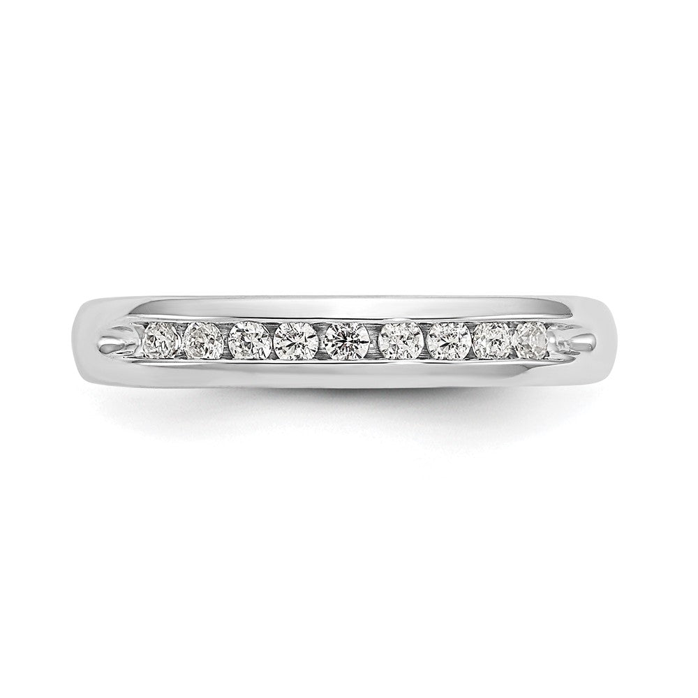14K White Gold 9-Stone (Holds 9-1.7mm Round) Channel Band Mounting