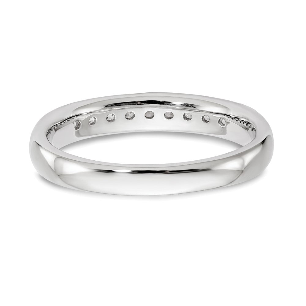 14K White Gold 9-Stone (Holds 9-1.7mm Round) Channel Band Mounting