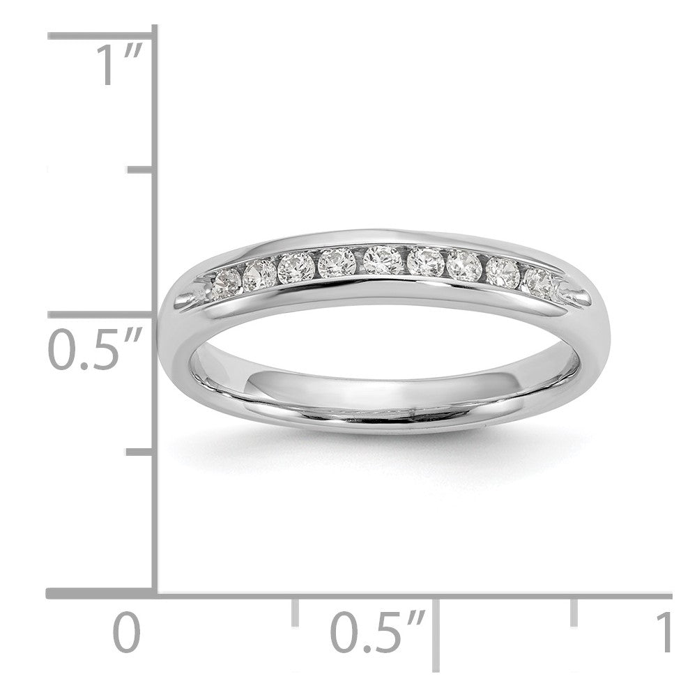 14K White Gold 9-Stone (Holds 9-1.7mm Round) Channel Band Mounting