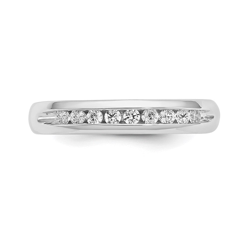 14K White Gold 9-Stone (Holds 9-1.8mm Round) Channel Band Mounting
