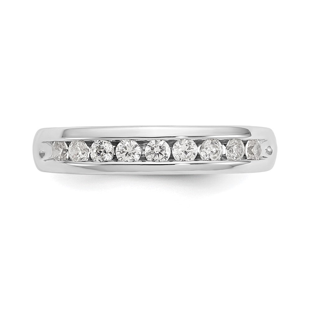 14K White Gold 9-Stone (Holds 9-2.2mm Round) Channel Band Mounting
