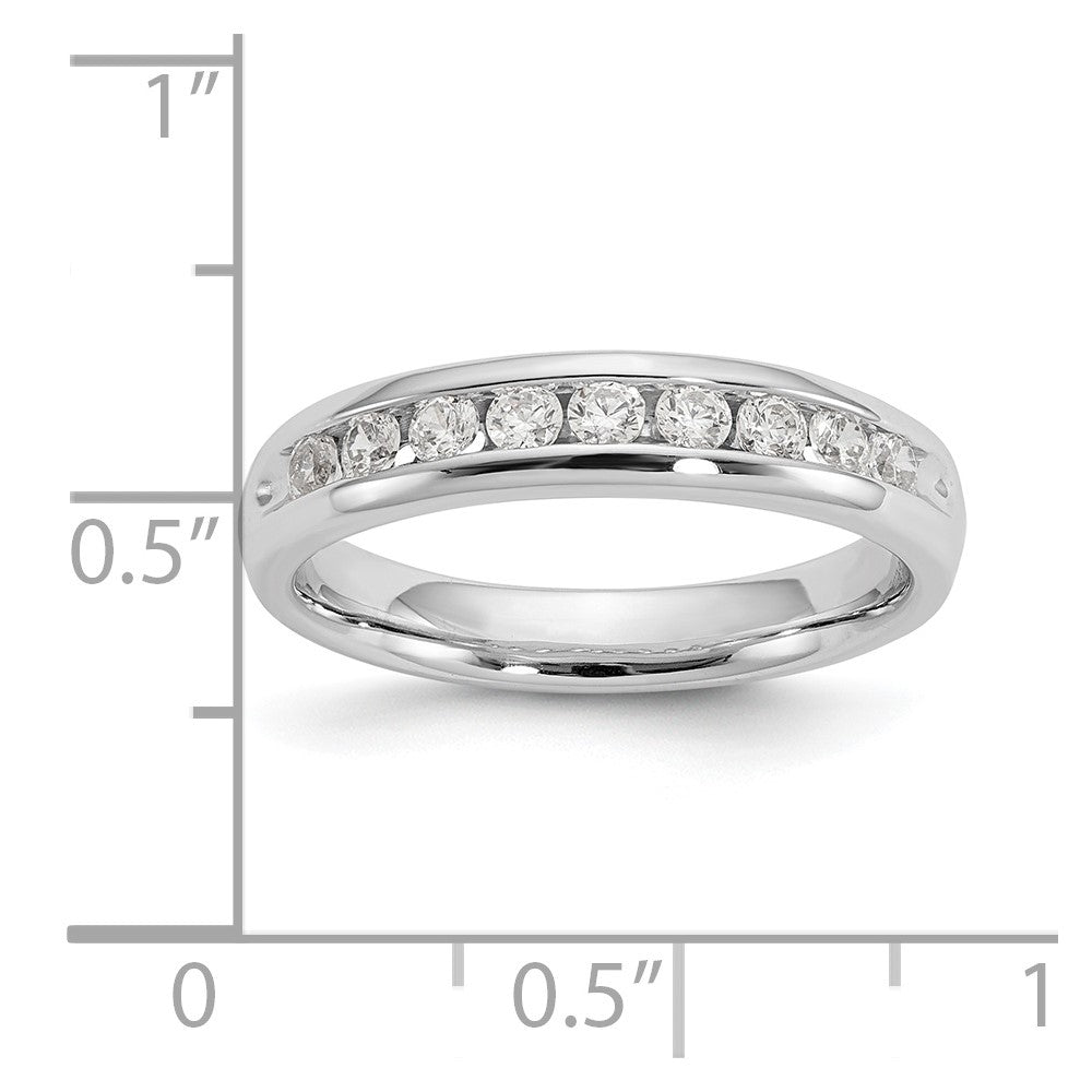 14K White Gold 9-Stone (Holds 9-2.2mm Round) Channel Band Mounting