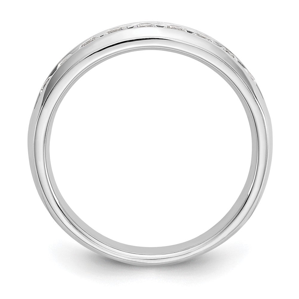 14k White Gold 1/2 carat Lab Grown Diamond VS/SI+ G+ Nine Stone Complete Fashion band