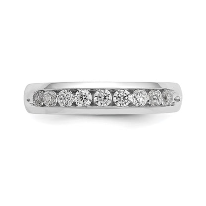 14k White Gold 1/2 carat Lab Grown Diamond VS/SI+ G+ Nine Stone Complete Fashion band