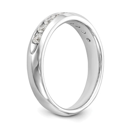 14k White Gold 1/2 carat Lab Grown Diamond VS/SI+ G+ Nine Stone Complete Fashion band