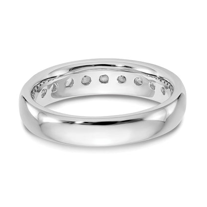 14K White Gold 9-Stone (Holds 9-2.6mm Round) Channel Band Mounting