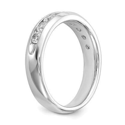 14k White Gold 5/8 carat Lab Grown Diamond VS/SI+ G+ Nine Stone Complete Fashion band