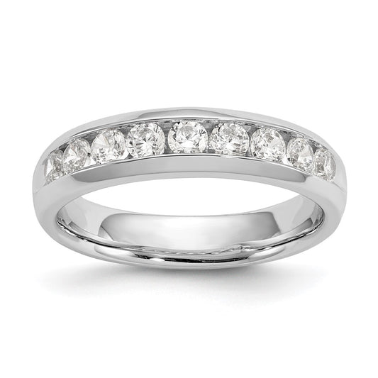 14K White Gold 9-Stone (Holds 9-2.6mm Round) Channel Band Mounting