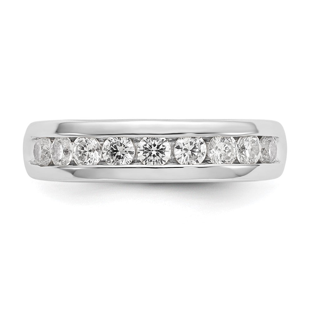 14K White Gold 9-Stone (Holds 9-2.7mm Round) Channel Band Mounting
