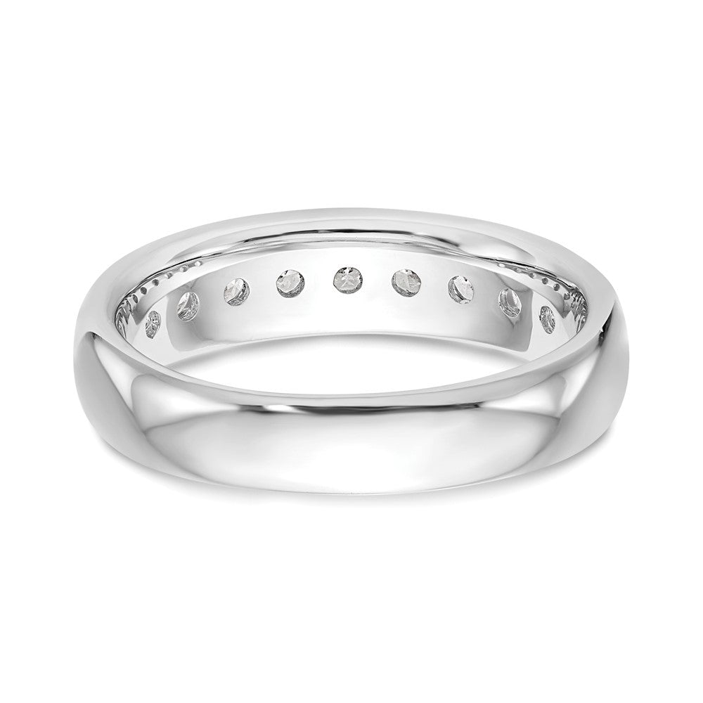 14K White Gold 9-Stone (Holds 9-2.7mm Round) Channel Band Mounting