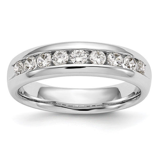 14K White Gold 9-Stone (Holds 9-2.7mm Round) Channel Band Mounting