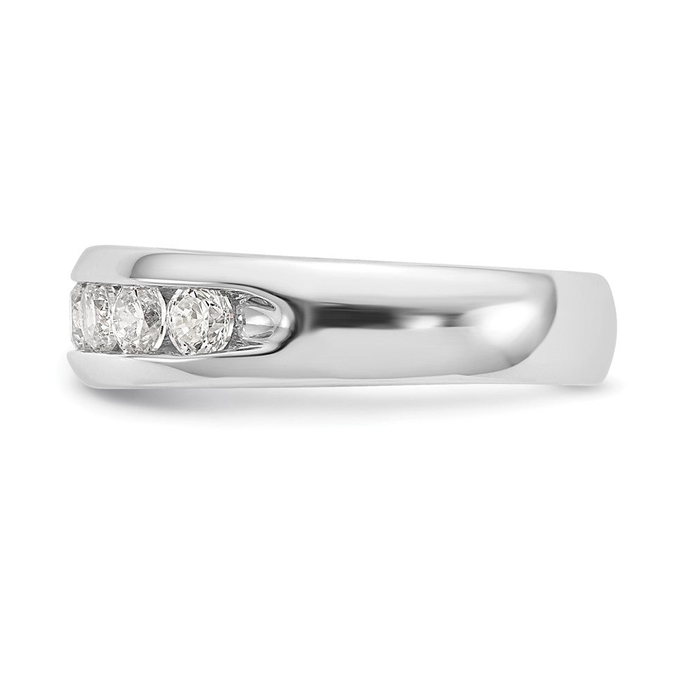 14K White Gold 9-Stone 1 carat Round Diamond Complete Channel Band
