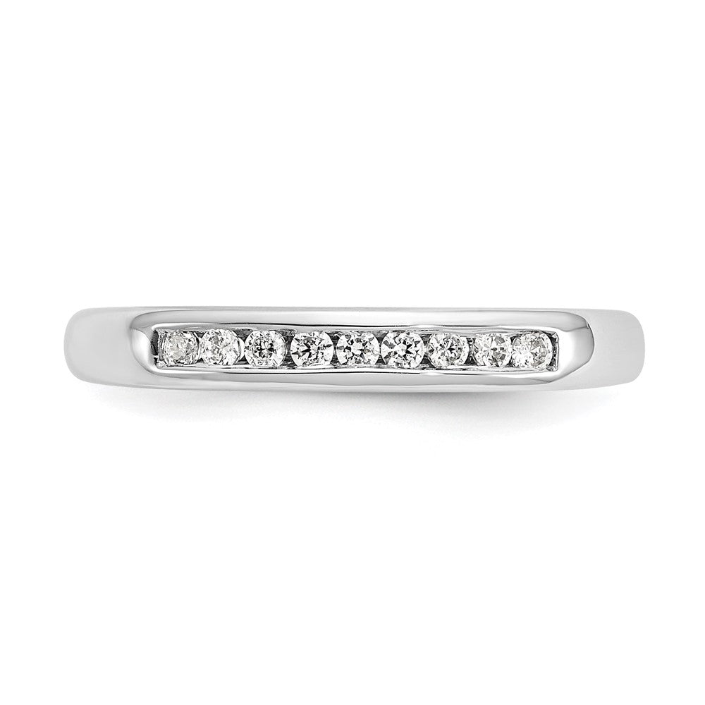 14K White Gold 9-Stone 1 carat Round Diamond Complete Channel Band