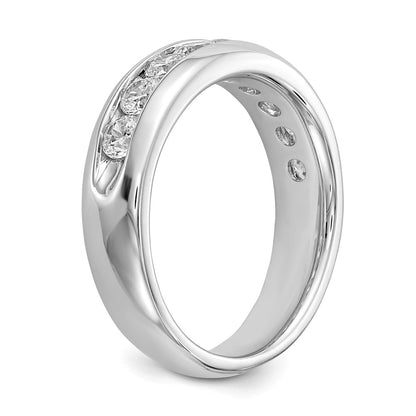 14K White Gold 9-Stone 1 carat Round Diamond Complete Channel Band
