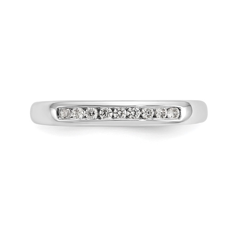 14K White Gold 9-Stone (Holds 9-1.5mm Round) Channel Band Mounting