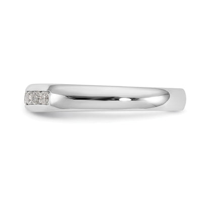 14K White Gold 9-Stone 1/4 carat Round Diamond Complete Channel Band