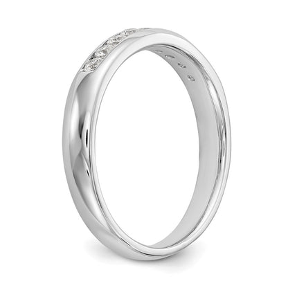 14K White Gold 9-Stone 1/4 carat Round Diamond Complete Channel Band