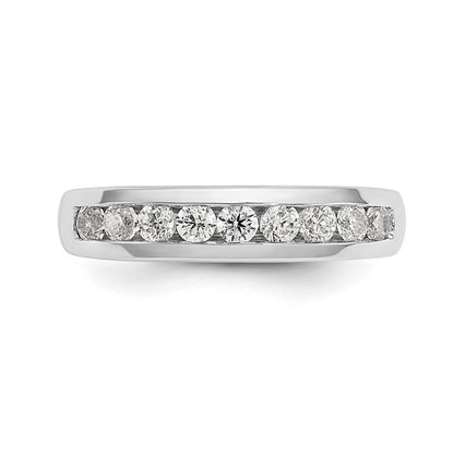 14K White Gold 9-Stone (Holds 9-2.4mm Round) Channel Band Mounting