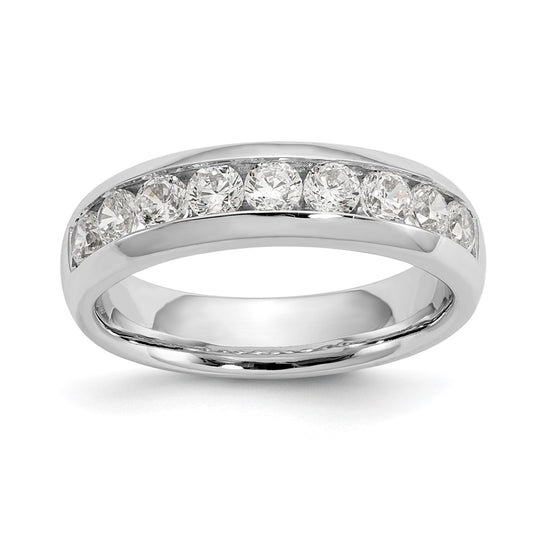 14K White Gold 9-Stone (Holds 9-2.9mm Round) Channel Band Mounting