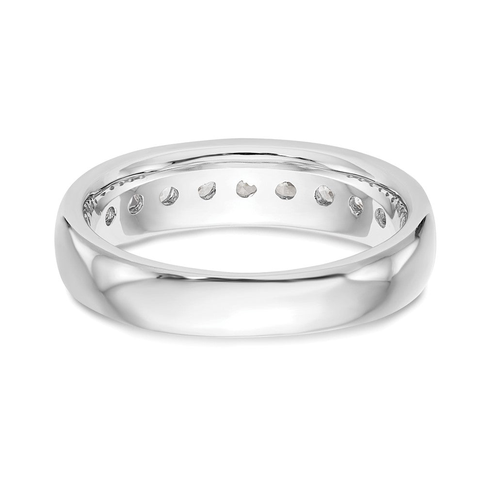 14K White Gold 9-Stone (Holds 9-3.0mm Round) Channel Band Mounting