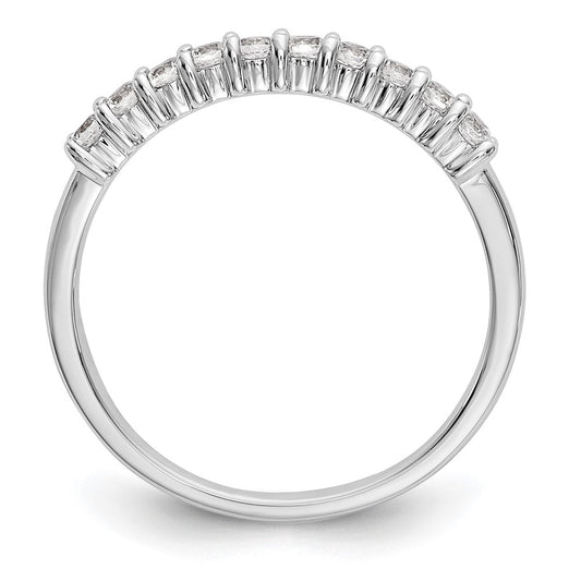 14K White Gold 11-Stone Shared Prong 1/3 carat Complete Round Diamond Band