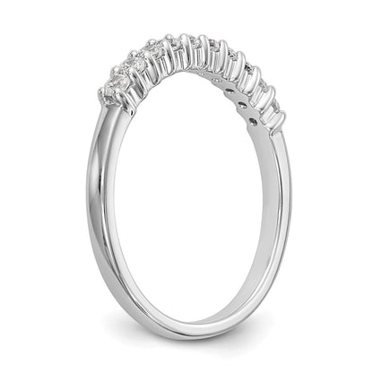 14K White Gold 11-Stone Shared Prong 1/3 carat Complete Round Diamond Band