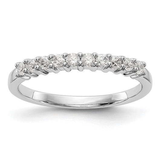 14k White Gold 1 carat Lab Grown Diamond VS/SI+ G+ Ten Stone Complete Fashion band