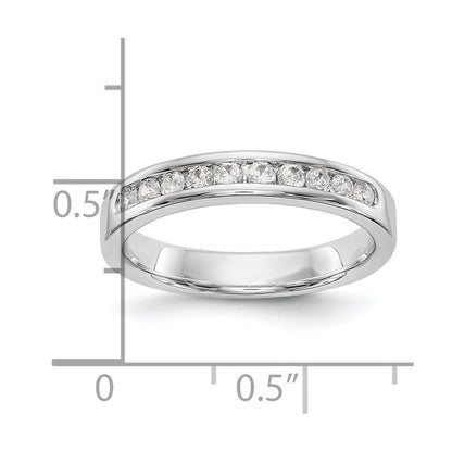 14k White Gold 10-Stone (Holds 10-2.0mm Round) Channel Band Mounting (Closed)