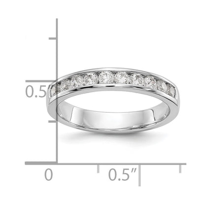 14k White Gold 10-Stone (Holds 10-2.4mm Round) Channel Band Mounting (Closed)