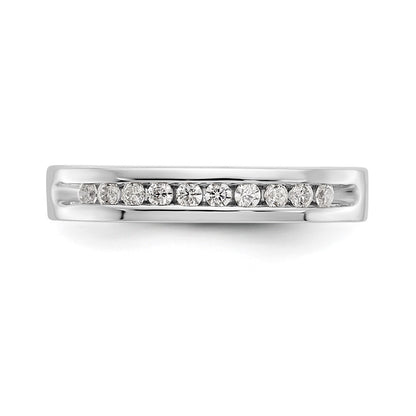 14k White Gold 10-Stone (Holds 10-1.7mm Round) Ladies Channel Band Mounting