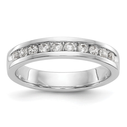 14k White Gold 10-Stone (Holds 10-2.0mm Round) Ladies Channel Band Mounting