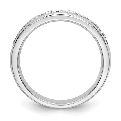 14k White Gold 10-Stone (Holds 10-2.4mm Round) Ladies Channel Band Mounting