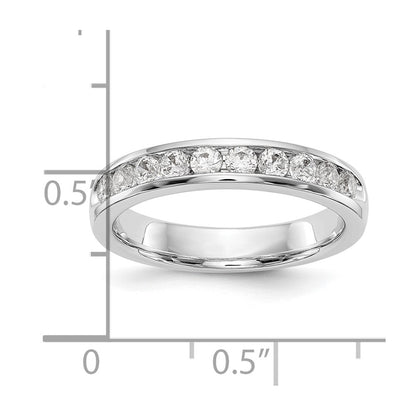 14k White Gold 10-Stone (Holds 10-2.4mm Round) Ladies Channel Band Mounting
