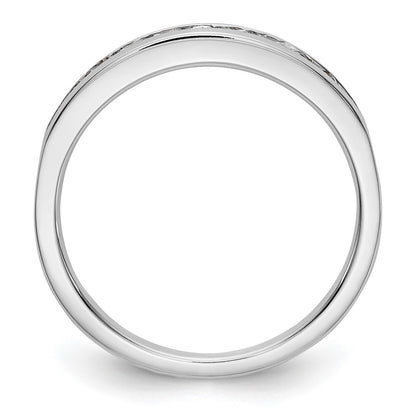 14K White Gold 11-Stone 1/3 carat Complete Round Diamond Channel Band