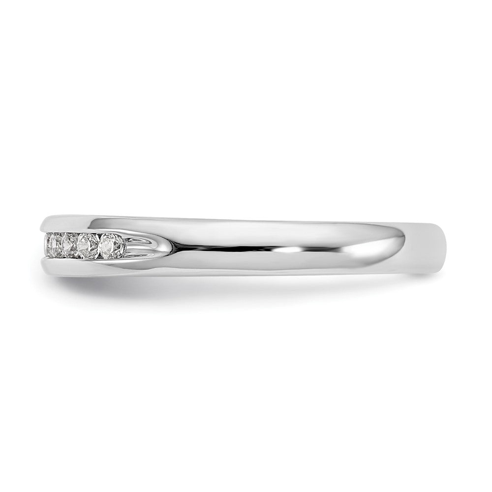 14K White Gold 11-Stone 1/6 carat Round Diamond Complete Channel Band