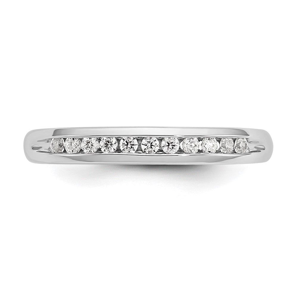 14K White Gold 11-Stone 1/6 carat Round Diamond Complete Channel Band