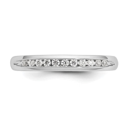 14K White Gold 11-Stone 1/6 carat Round Diamond Complete Channel Band