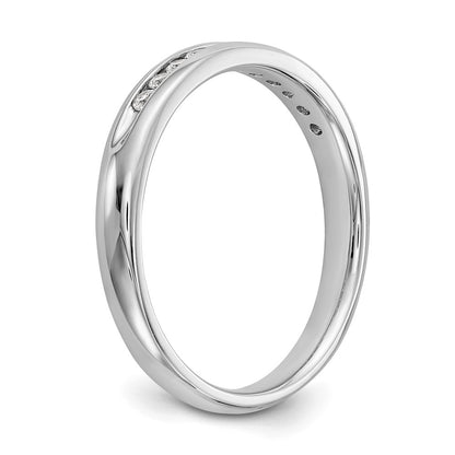 14K White Gold 11-Stone 1/6 carat Round Diamond Complete Channel Band